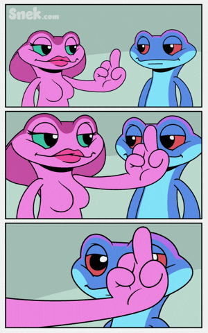 In Your Face Middle Finger GIF by Snek