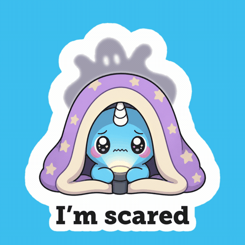 Scared Cute Reaction GIF by Naru Naru
