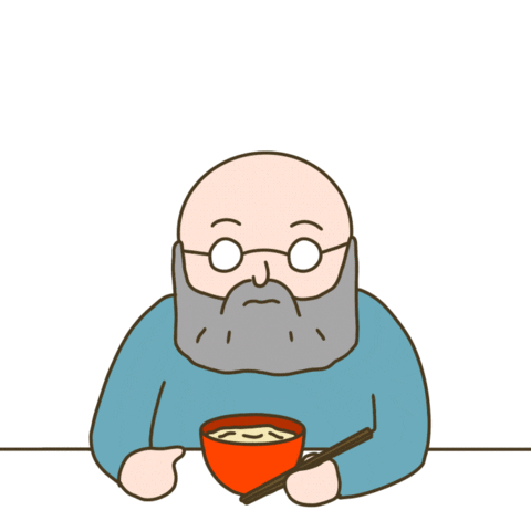 Old Man Eating Sticker by Bird Town