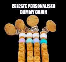 Babydooau babydooau celeste personalised dummy chain GIF