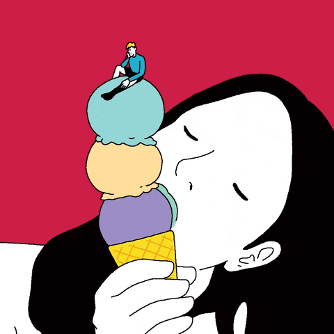 sawako_kabuki love happiness ice cream lick GIF