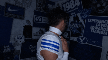 Byu Football Smile GIF by BYU Cougars