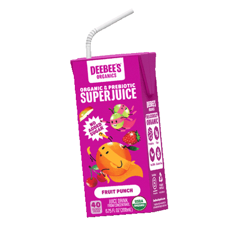 Fruit Punch Juice Box Sticker by DeeBee's Organics