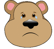 Sad Bear Sticker by Malmö Borgarskola