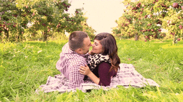 brittnimariebeversdorf love kissing engagement apple orchard GIF