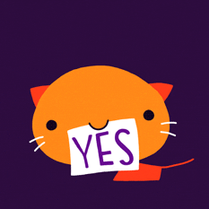 cat yes GIF by Cindy Suen
