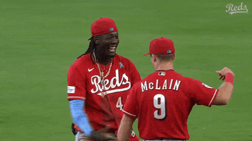 Major League Baseball Hug GIF by Cincinnati Reds