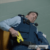 Wp Taser GIF by Wellington Paranormal