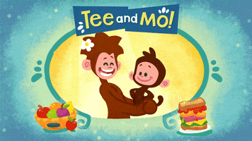 thisisteeandmo kids hug monkey toddler GIF