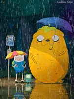 Raining Adventure Time GIF