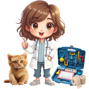 Boys Girls Sick Kitten Sticker