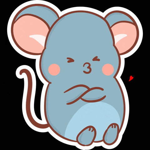 sanahuynh heart kiss mouse cute mouse GIF