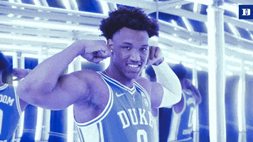 Flexing College Basketball GIF by Duke Men's Basketball
