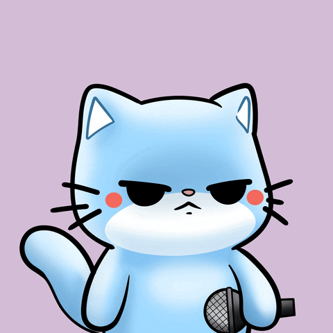 Mochimons mic drop mochi blue cat say less GIF