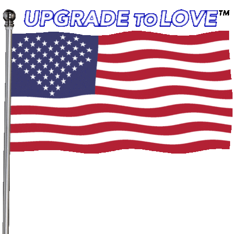 American Flag Love Sticker by Oleg Jones