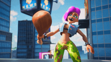 Chicken Leg Eating GIF by Rumbleverse