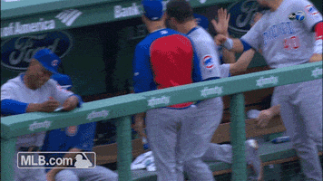 high five chicago cubs GIF by MLB