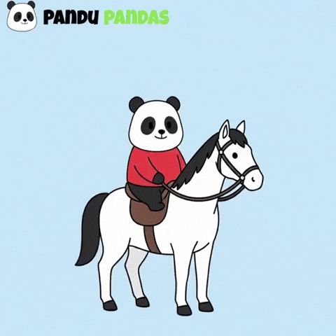 Galloping White Horse GIF by Pandu Pandas