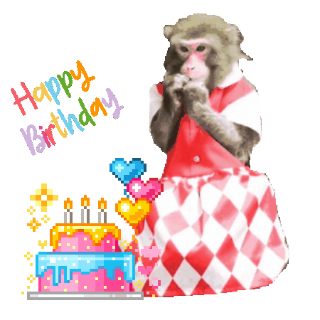 Happy Birthday Monkey Sticker