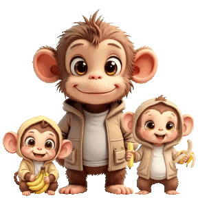 Cute Monkeys Sticker