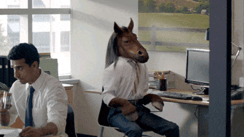  no work horse office mask GIF