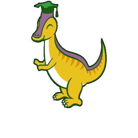 Happy Dinosaur Sticker by International Student Recruitment Team, Hokkaido University