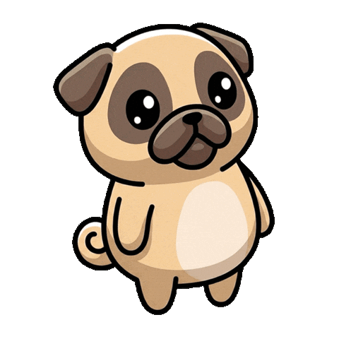 Dog Hello Sticker by Pugs