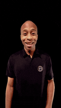 Man laughing on a black background. on Make a GIF