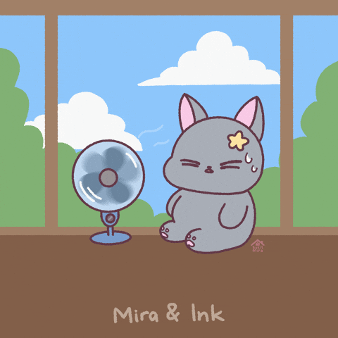 Cat Melting GIF by Mira & Ink