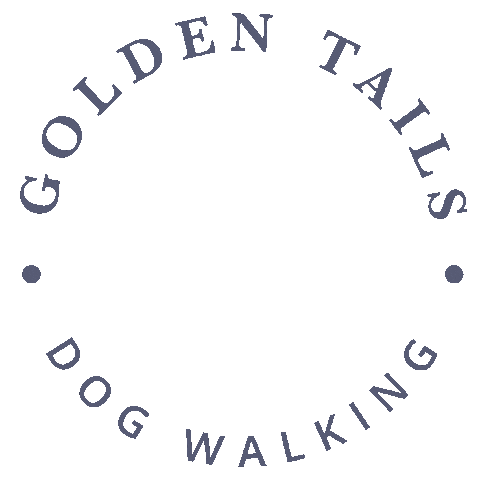 Golden Tails Dog Walking Sticker