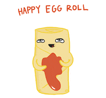 egg roll illustration GIF