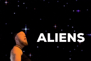Space Aliens GIF by Mike Hitt