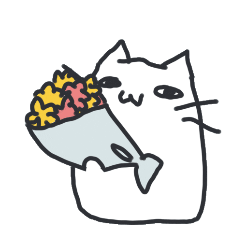 Cat Flower Sticker by bunny_is_moving