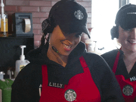 Lilly Singh Finger Guns GIF by Starbucks