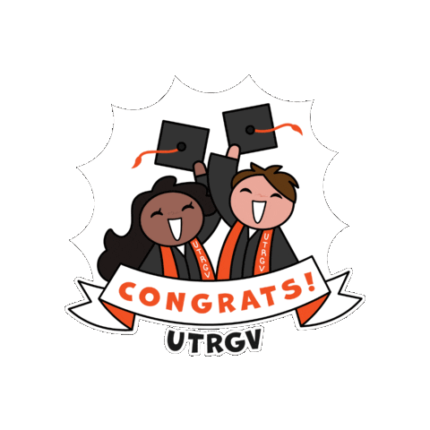 Orange Graduation Sticker by The University of Texas Rio Grande Valley