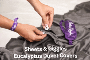 SheetsGiggles sleep purple hands bed GIF
