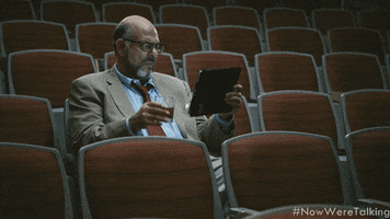 Watching Fred Melamed GIF by NOW WE'RE TALKING TV SERIES