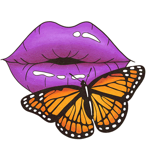 Butterfly Kisses Lips Sticker by Souly Had