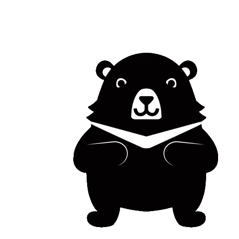 Black Bear Ocac Sticker by OCACOCNA