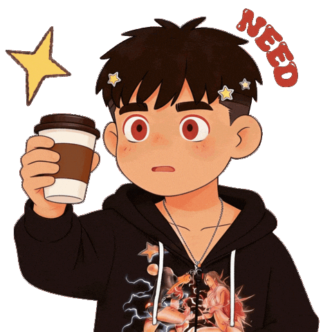 Coffee Working Sticker by Fox Fairies Malaysia