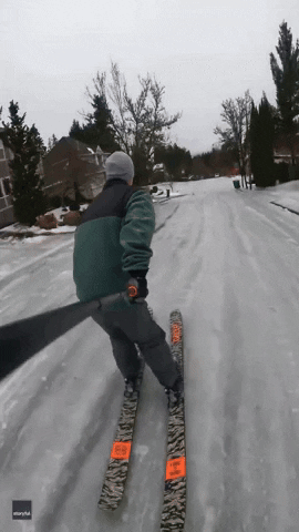 Ice Storm Ski GIF by Storyful