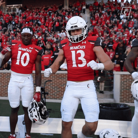 Excited College Football GIF by Cincinnati Bearcats