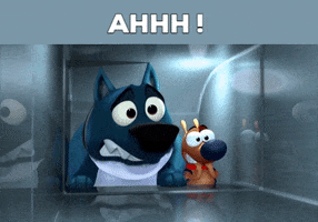 scared monday GIF by Pat The Dog