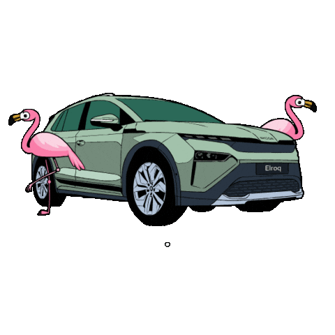 Chill Flamingo Sticker by Skoda Singapore