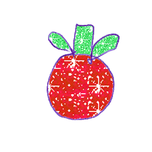 Glitter Apple Sticker