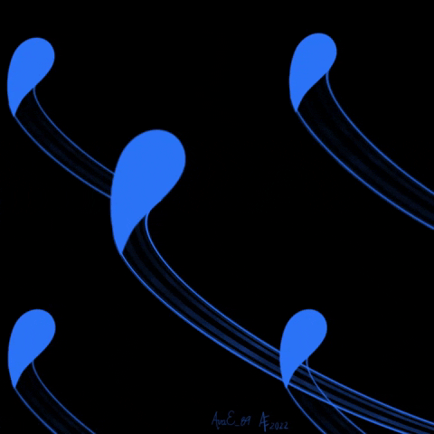 avae_89 procreate water swirl blue drops GIF