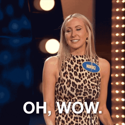 Celebrity Family Feud Wow GIF by ABC Network