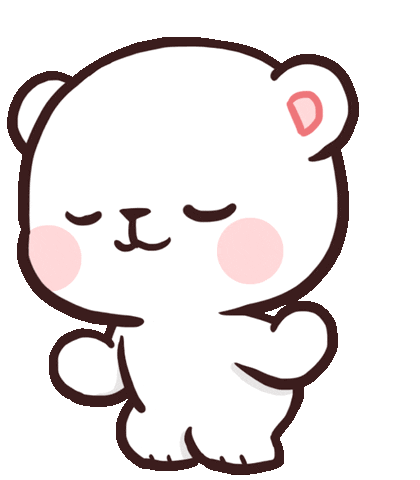 Happy White Bear Sticker by milkmochabear