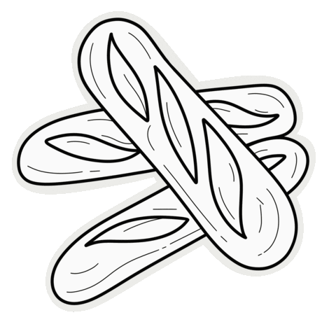 french bread clip art black and white