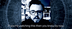 Movie gif. Actor John Bradley as K. C. Houseman in Moonfall warns "If you're watching this, then you know by now. A huge problem is heading our way."